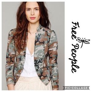 Free People Camo Blazer
